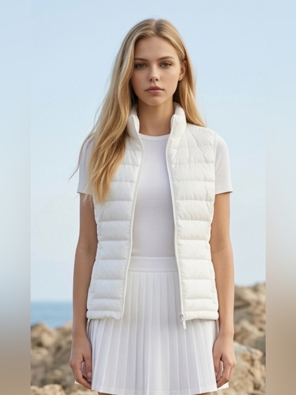 Love Tree White Packable Ultra Light Vest